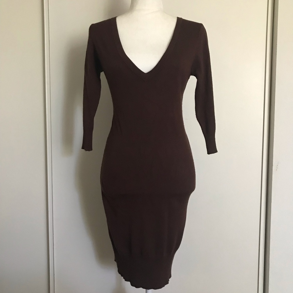 V-Neck Sweater Dress